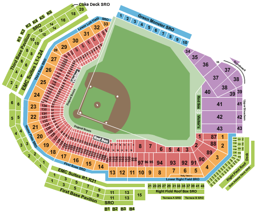 Fenway Park Red Sox Seating Chart